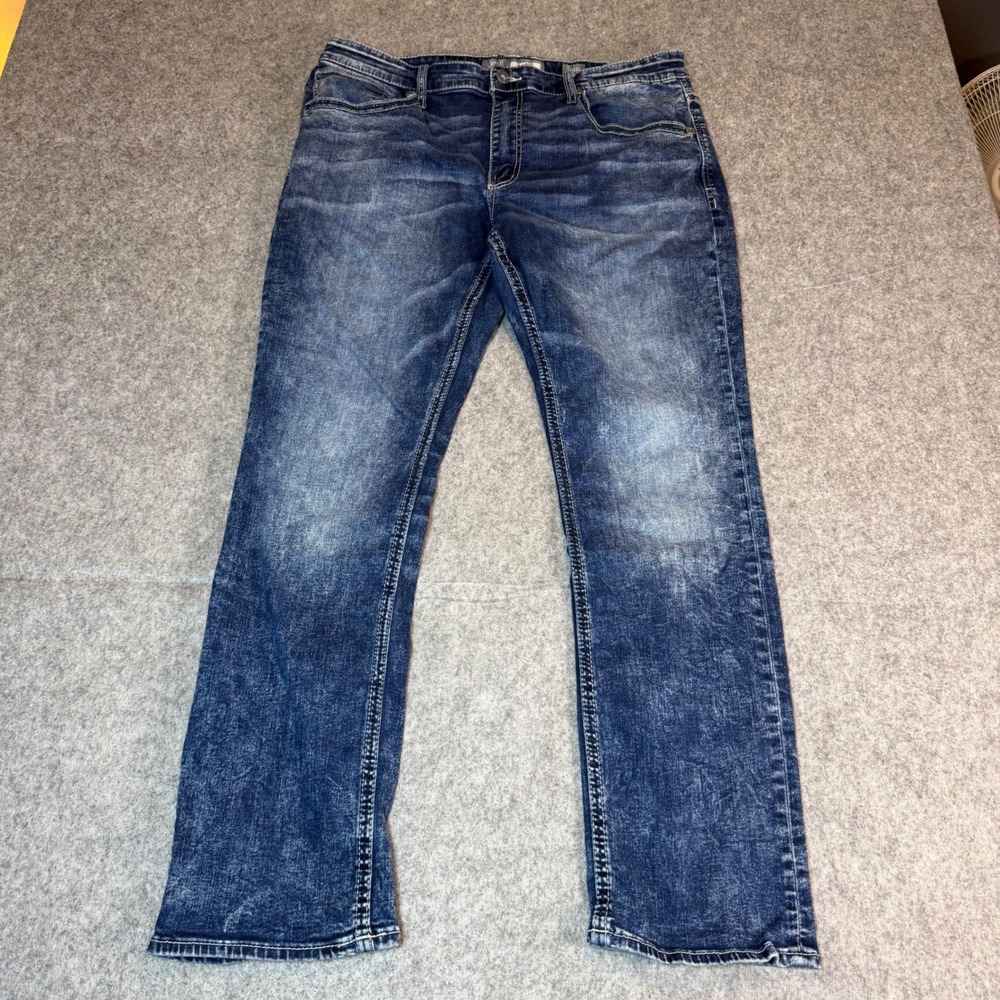 BKE Jake Straight Leg Jeans Mens 38R Blue Medium Wash Stretch 38x32